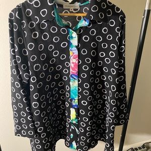 Black artist blouse style. Funky. Medium fits like xl